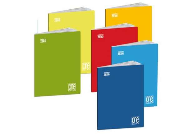 Immagine di Maxiquaderno One Color Impatto Zero - A4+ - 1 rigo - forato - 80 fg - spiralato - Blasetti - conf. 6