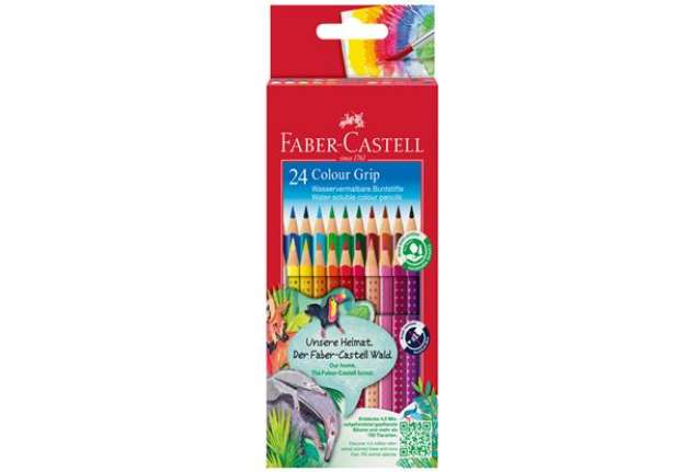 Immagine di Matite colorate Color Grip - acquerellabili - Faber-Castell - scatola 24 pezzi