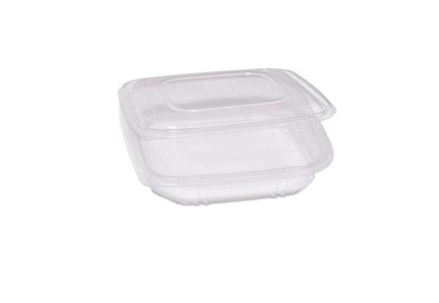 Immagine di Contenitori in PP - con coperchio incernierato - 21,5 x 21,5 x 3,4 cm - Europack - pack 50 pezzi