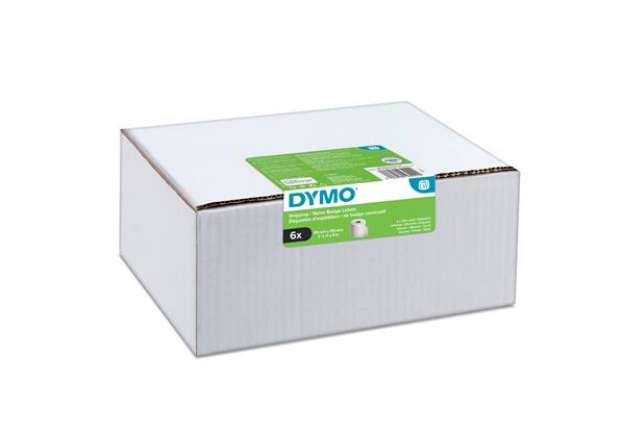 Immagine di Rotolo etichette spedizione/badge - 54 x 101 mm - bianco - 220 etichette / rotolo - Dymo - value pac