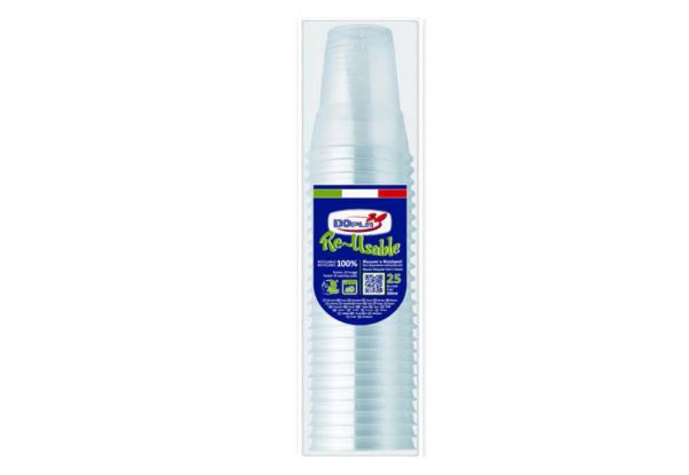 Immagine di Bicchieri Diamant - riutilizzabili - polistirene - 300 ml - Dopla - conf. 25 pezzi