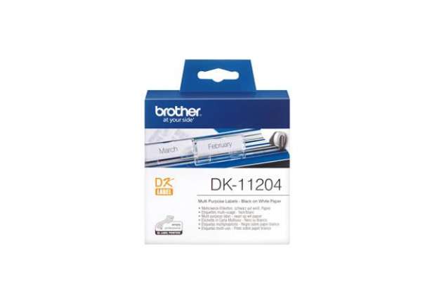 Immagine di Brother - Rotolo 400 Etichette 17 x 54 mm - Nero/Bianco - DK-11204