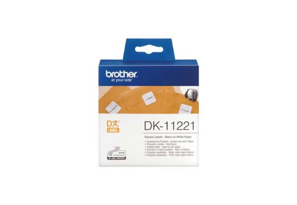 Immagine di Brother - Rotolo 1000 Etichette quadrate 23 x 23 mm - Nero/Bianco - DK-11221