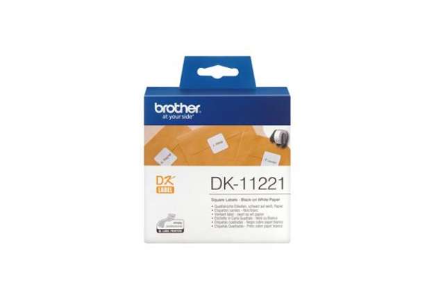 Immagine di Brother - Rotolo 1000 Etichette quadrate 23 x 23 mm - Nero/Bianco - DK-11221