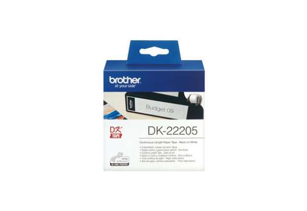 Immagine di Brother - Rotolo etichetta continua - Nero/Bianco - 62mm x 30,48mt - DK22205
