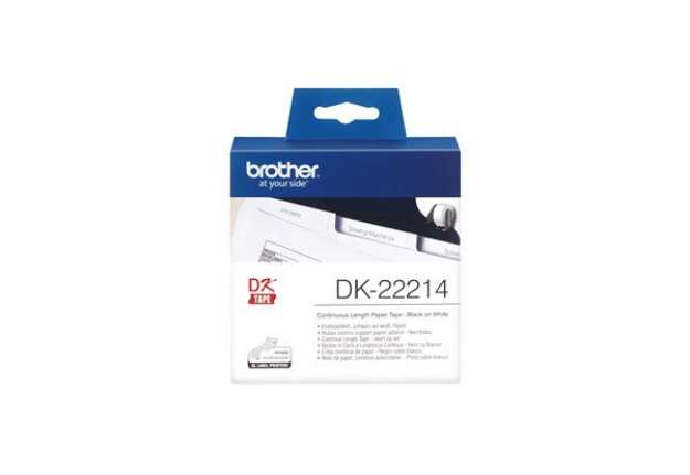 Immagine di Brother - Rotolo etichetta continua - Nero/Bianco - 12mm x 30,48mt - DK22214