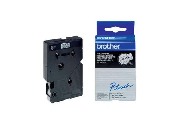 Immagine di Brother - Nastro -  Trasparente/Nero - TC101 - 12mm x 7,7mt