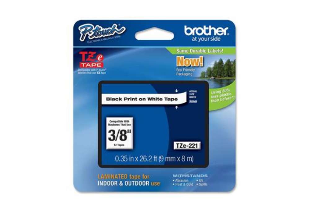 Immagine di Brother - Nastro - Nero/Bianco -TZE221 - 9mm x 8mt