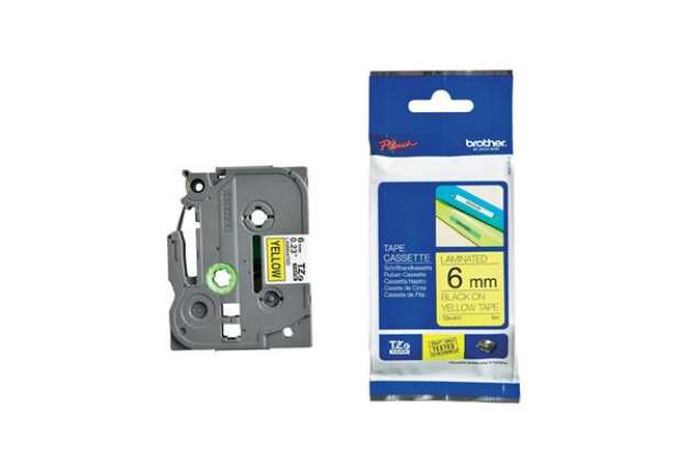 Immagine di Brother - Nastro -  Nero/Giallo - TZE611 - 6mm x 8mt