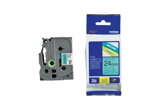 Immagine di Brother - Nastro -  Nero/Verde - TZE751 - 24mm x 8mt