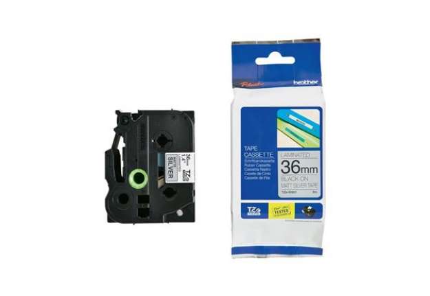 Immagine di Brother - Nastro metallizzato - Nero/argento opaco - TZEM961 - 36mm x 8mt