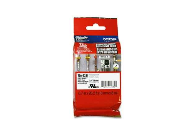 Immagine di Brother - Nastro con adesivo resistente - Nero/Bianco - TZES241 - 18mm x 8mt