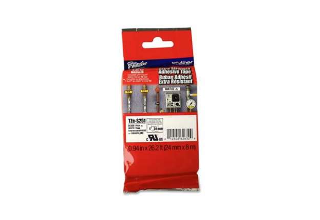 Immagine di Brother - Nastro con adesivo resistente - Nero/Bianco - TZES251 - 24mm x 8mt