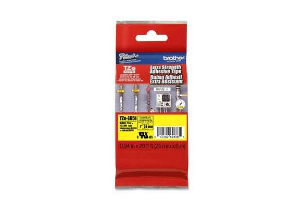 Immagine di Brother - Nastro con adesivo resistente - Nero/Giallo - TZES651 - 24mm x 8mt