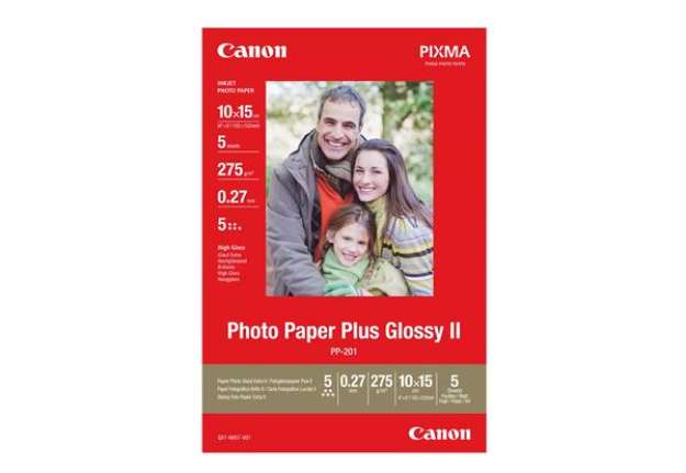 Immagine di Canon - Carta fotografica Plus Glossy II PP-201 - 10 x 15 cm - 5 Fogli - 2311B053