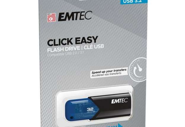Immagine di Emtec - Memoria USB B110 USB 3.2 Click&Easy - blu - ECMMD32GB113 - 32 GB