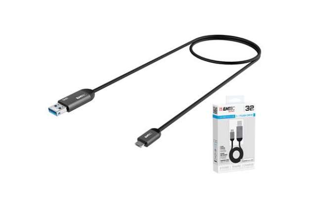 Immagine di Emtec - Usb 3.1 Duo Micro-Usb Charge - Nero - ECMMD32GT753B - 32GB