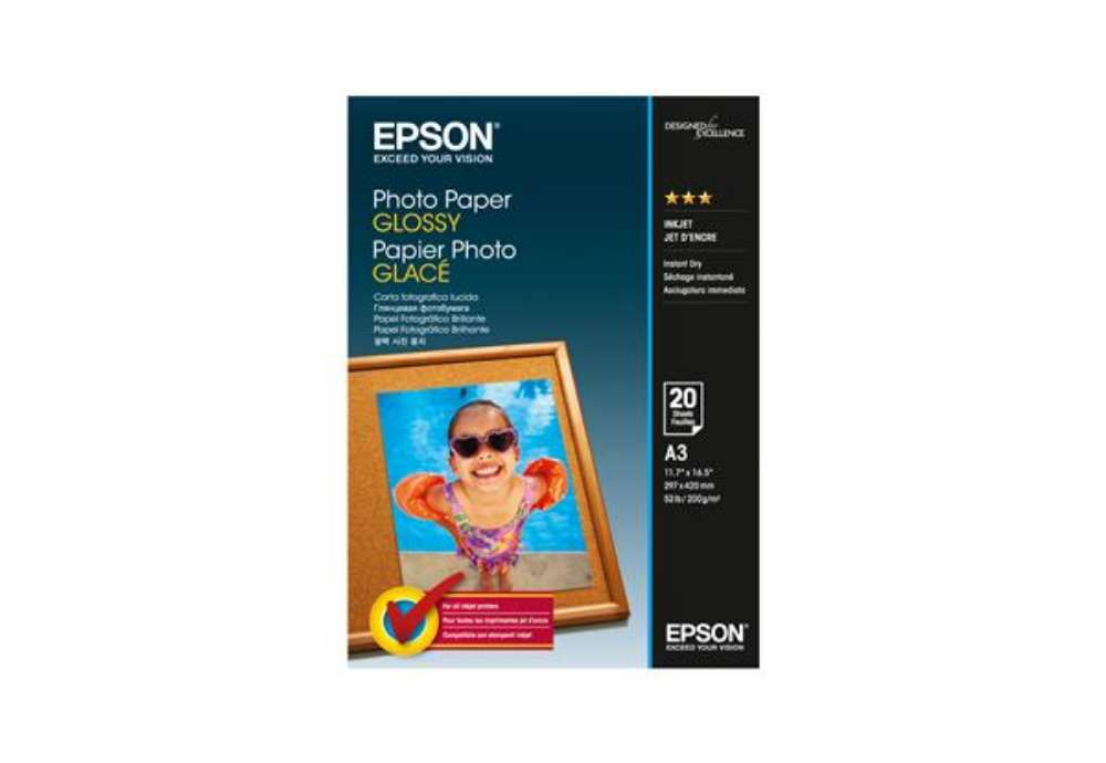 Immagine di Epson - Photo Paper Glossy - A3 - 20 Fogli - C13S042536