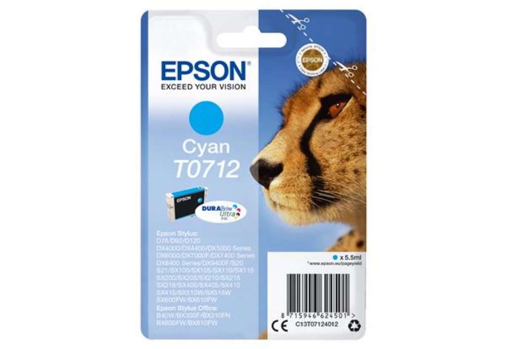 Immagine di Epson - Cartuccia ink - Ciano - T0712 - C13T07124012 - 5,5ml