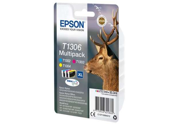 Immagine di Epson - Multipack Cartuccia ink - C/M/Y - T1306 - C13T13064012 - 10,1ml cad