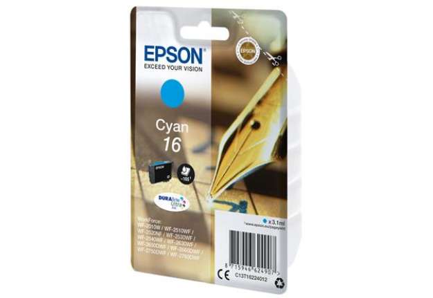 Immagine di Epson - Cartuccia ink - 16 - Ciano - C13T16224012 - 3,1ml
