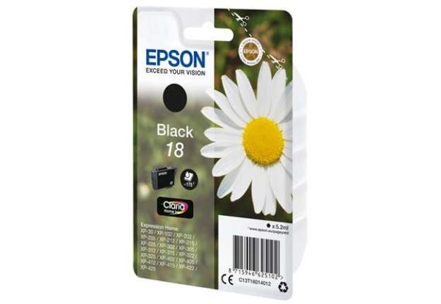 Immagine di Epson - Cartuccia ink - 18 - Nero - C13T18014012 - 5,2ml