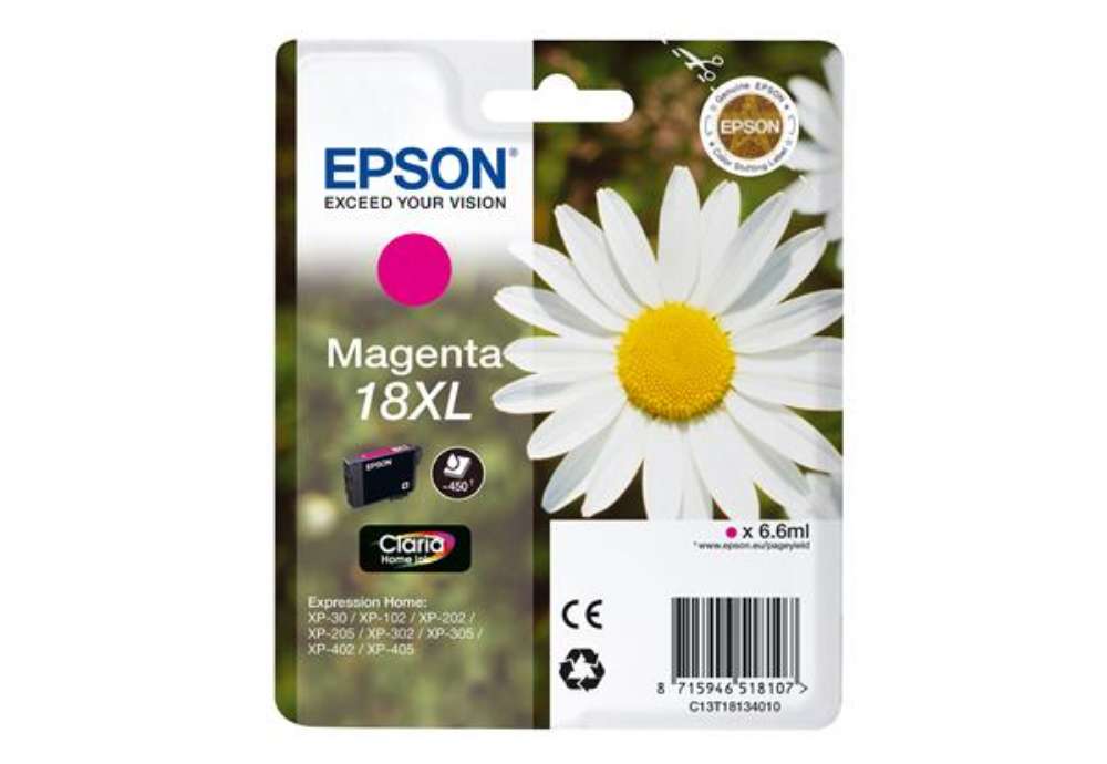 Immagine di Epson - Cartuccia ink - 18XL - Magenta - C13T18134012 - 6,6ml