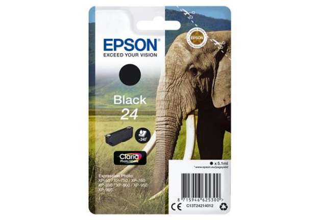 Immagine di Epson - Cartuccia ink - 24 - Nero - C13T24214012 - 5,1ml
