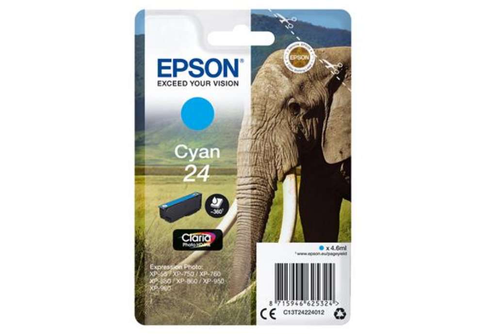 Immagine di Epson - Cartuccia ink - 24 - Ciano - C13T24224012 - 4,6ml