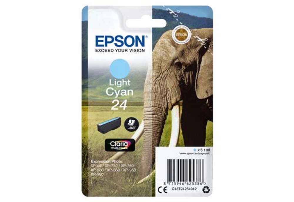 Immagine di Epson - Cartuccia ink - 24 - Ciano chiaro - C13T24254012 - 5,1ml