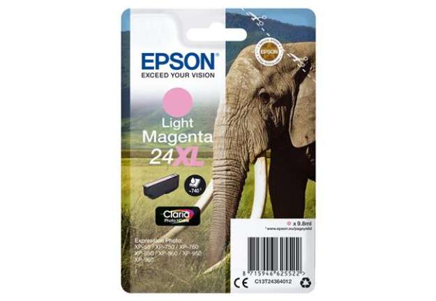 Immagine di Epson - Cartuccia ink - 24XL - Magenta chiaro - C13T24364012 - 9,8ml