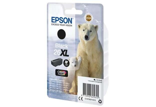 Immagine di Epson - Cartuccia ink - 26XL - Nero - C13T26214012 - 12,2ml
