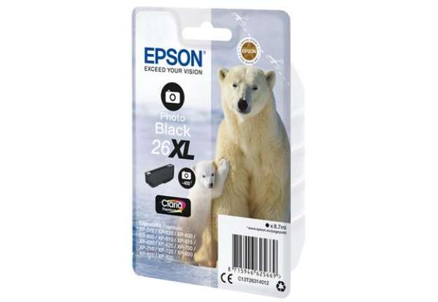 Immagine di Epson - Cartuccia ink - 26XL - Nero Photo - C13T26314012 - 8,7ml