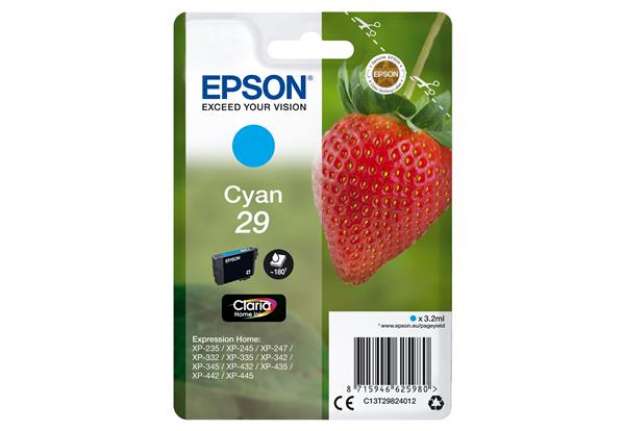 Immagine di Epson - Cartuccia ink - 29 - Ciano - C13T29824012 - 3,2ml