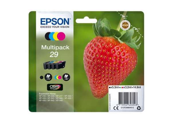 Immagine di Epson - Confezioni cartucce ink - 29 - C/M/Y/K - C13T29864012 - C/M/Y 3,2ml cad - K 5,3ml