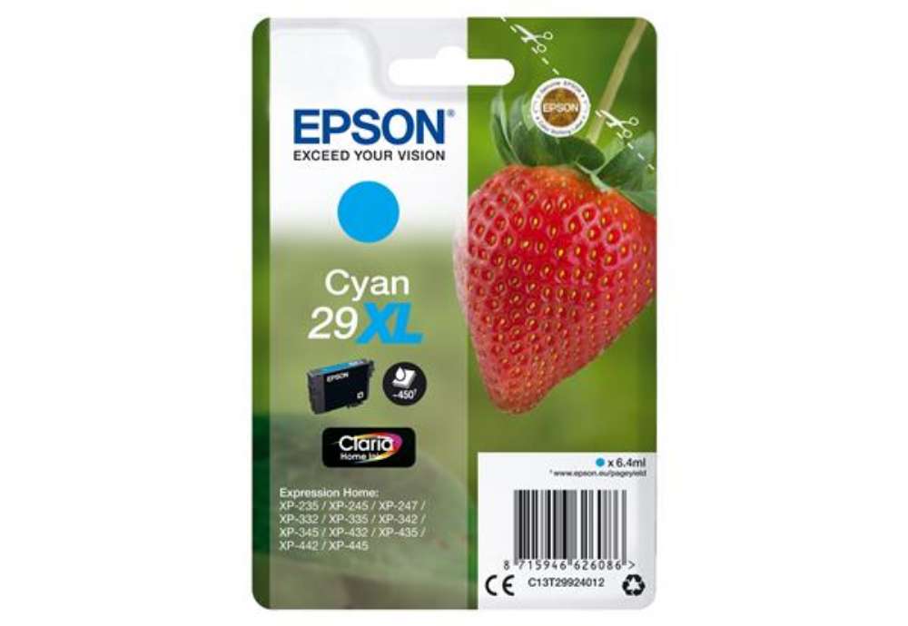 Immagine di Epson - Cartuccia ink - 29XL - Ciano - C13T29924012 - 6,4ml