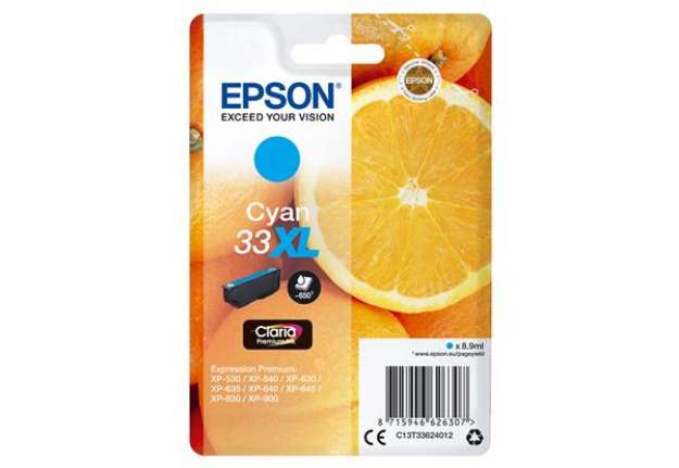 Immagine di Epson - Cartuccia ink - 33XL - Ciano - C13T33624012 - 8,9ml