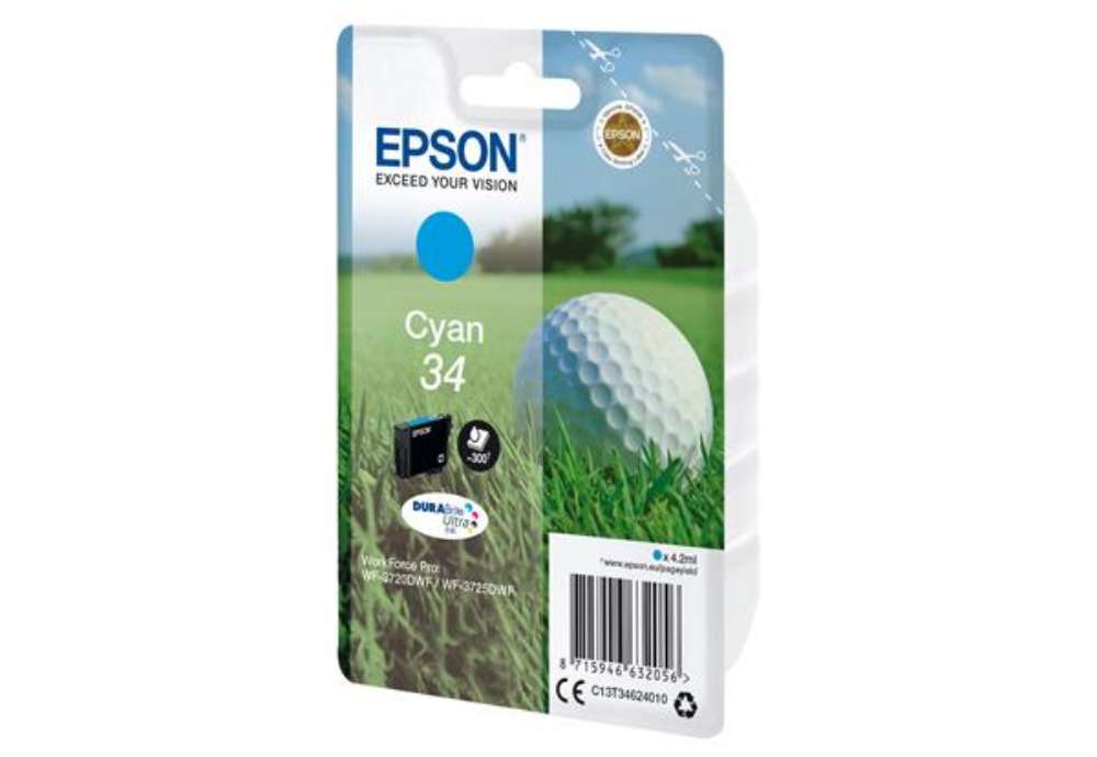Immagine di Epson - Cartuccia ink - 34 - Ciano - C13T34624010 - 4,2ml