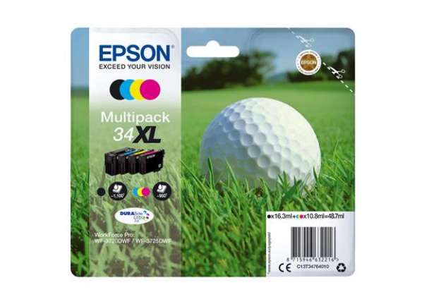 Immagine di Epson - Multipack Cartuccia ink - 34XL - C/M/Y/K - C13T34764010 - C/M/Y 10,8ml - K 16,3ml