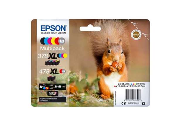 Immagine di Epson - Multipack Cartuccia ink - 378XL/478XL - C/M/Y/K/R/G - C13T379D4010 - C/M/Y 9,3ml - K/R 11,2m