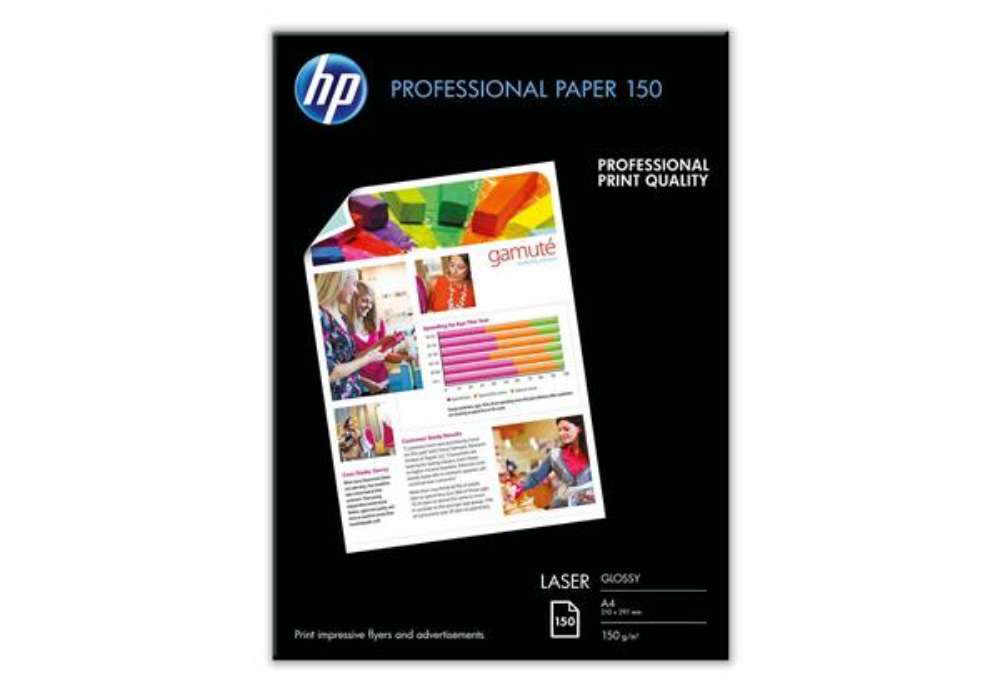 Immagine di Hp - Confezione da 150 Fogli Carta originale professionale per stampe laser - lucida - 150 g/m² - A4