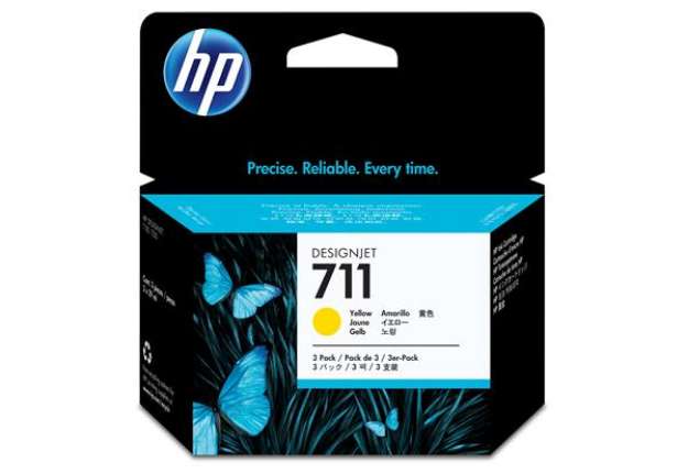 Immagine di Hp - Confezione 3 cartucce ink originale - 711 - Giallo - CZ136A - 29ml cad