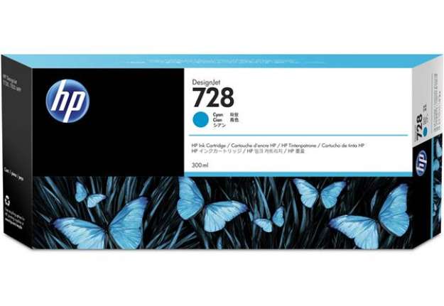 Immagine di Hp - Cartuccia ink originale - 728 - Ciano - F9K17A - 300ml