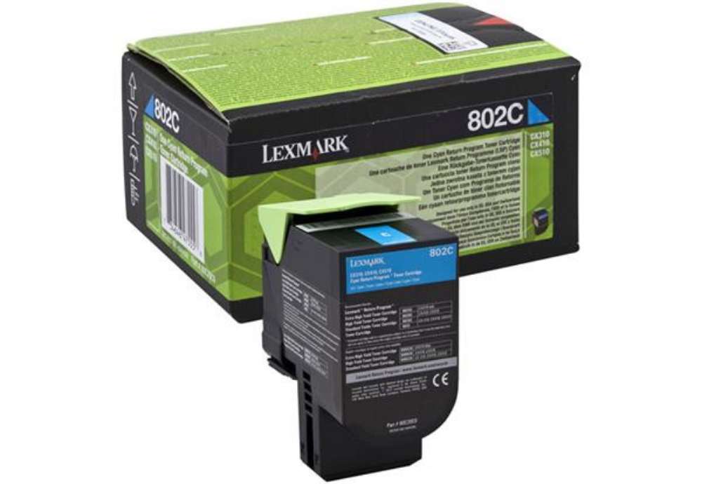 Immagine di Lexmark - Toner - Ciano - 80C20C0 - return program - 1.000 pag