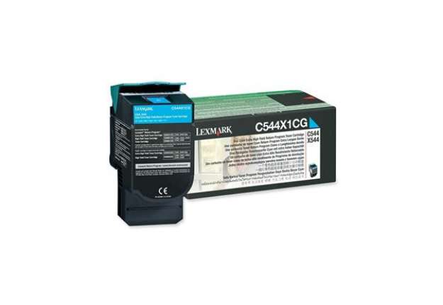 Immagine di Lexmark - Toner - Ciano - C544X1CG - return program - 4.000 pag