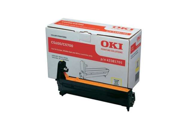 Immagine di Oki - Tamburo - Giallo - C5600 C5700 - 43381705 - 20.000 pag