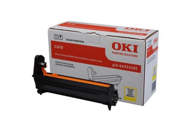 Immagine di Oki - Tamburo - Giallo - C610 - 44315105 - 20.000 pag