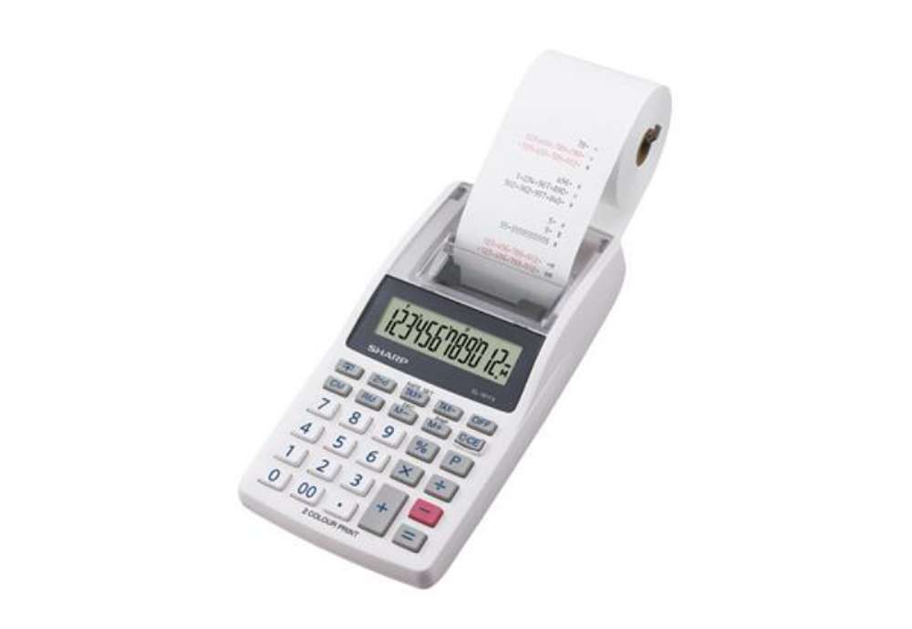 Immagine di Calcolatrice scrivente mini EL1611V -  191x99x42 mm - 12 cifre - Bianco - Sharp - SH-EL1611V