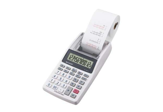 Immagine di Calcolatrice scrivente mini EL1611V -  191x99x42 mm - 12 cifre - Bianco - Sharp - SH-EL1611V