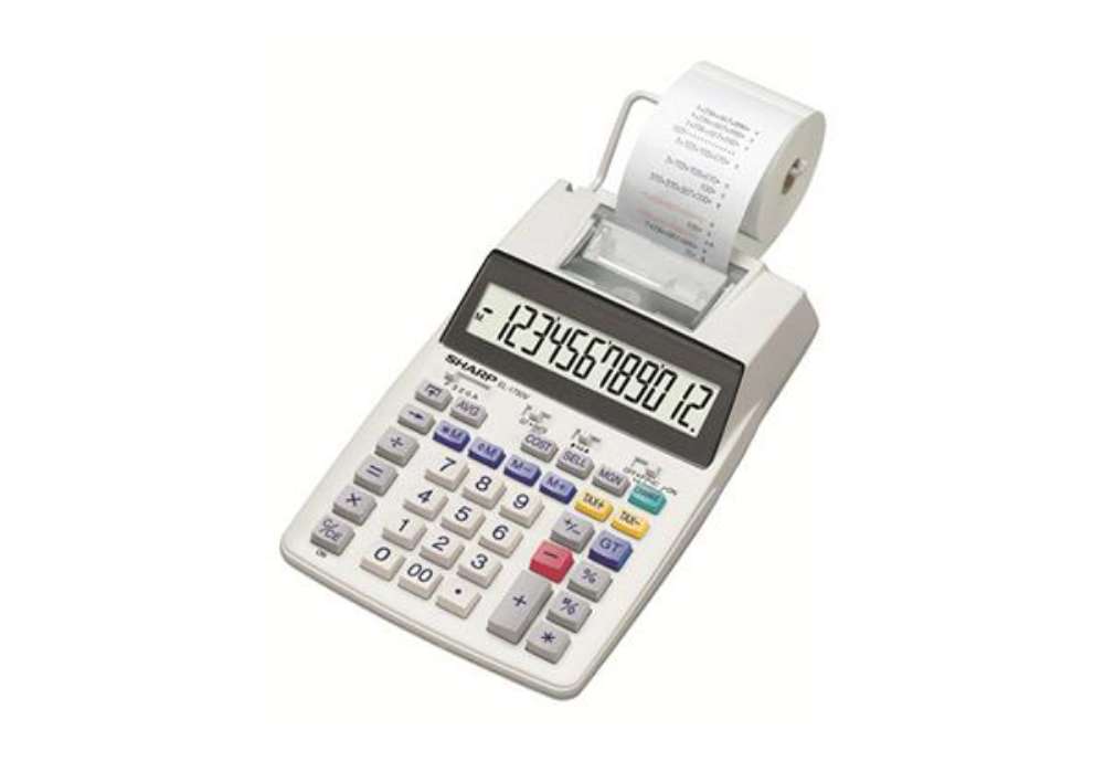 Immagine di Calcolatrice da tavolo scrivente EL1750V - 150x230x51,5 mm - 12 cifre - Bianco - Sharp - EL1750V